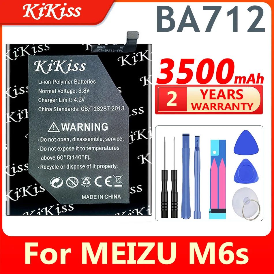 

3500mAh Battery BA712 for MEIZU M6s Meilan S6 Mblu S6 M712C M71M M71Q M712H Cell Phone Replacement Batteries + Gift Tools