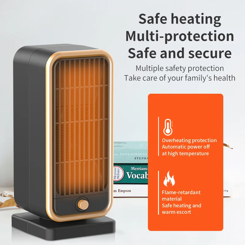 

New Heating Household Tabletop Electric Heater Portable 500W PTC Ceramic Fan 240V Electric Heate Slice Three Second Heating Room