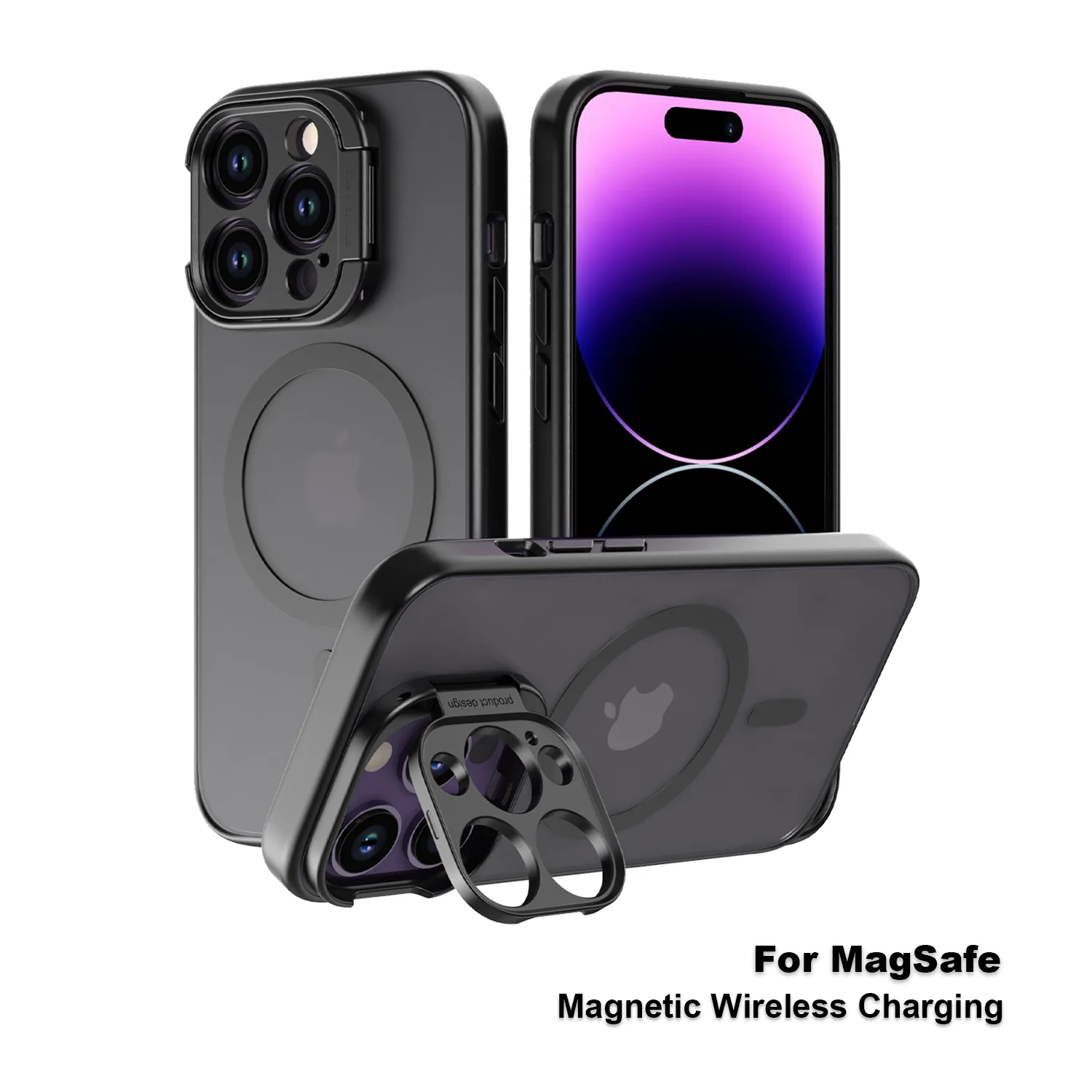 

Luxury Matte Magsafe Phone Case For iPhone 13 14 15 Pro Max plue Camera Protector Invisible Holder Translucent Magnetic Cover