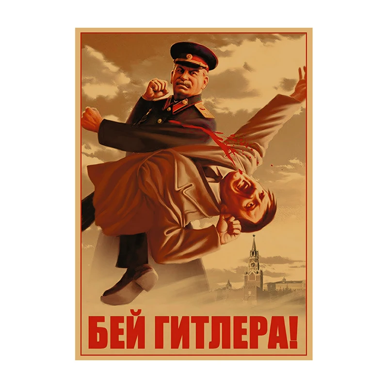 

USSR CCCP Russian Stalin Vintage Portrait Canvas Painting Poster Soviet Retro Print Wall Art Picture for Room Home Decoration
