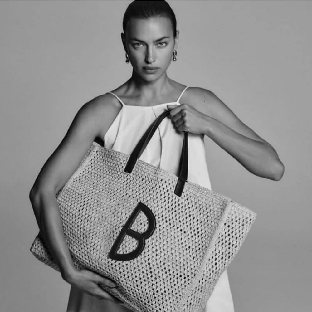 23 New AB letters straw large capacity tote bag holiday beach bag shoulder bag handbag