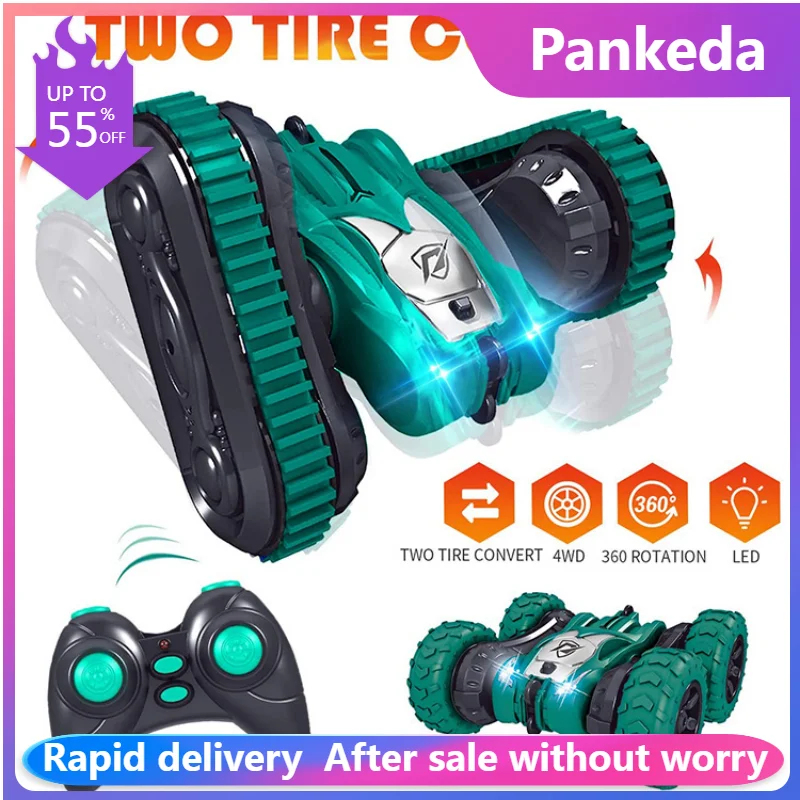

4WD Stunt Car 2 In1 Remote Control Car Two Tire Convert RC Car 360 Degree Rotating Remote Control Vehicle Drift Car Gift for Kid