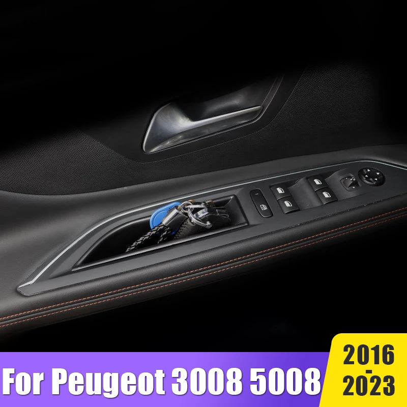

Car Door Handle Storage Box Glove Armrest Box Tray Organizer For Peugeot 3008 5008 GT 2016 2017 2018 2019 2020 2021 2022 2023