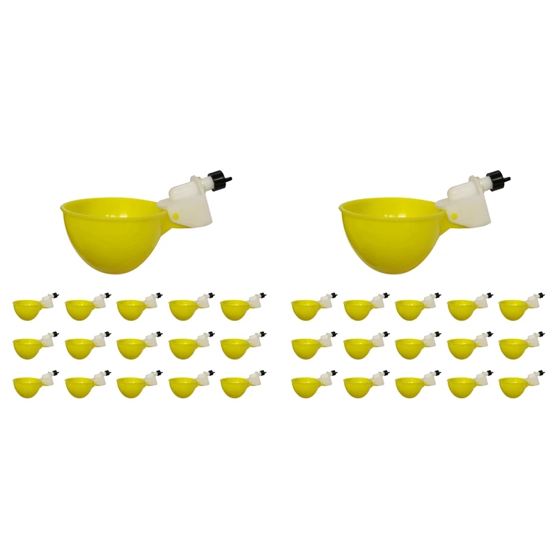 

New 30Pcs Chicken Waterer Automatic Drinker Chicken Feeder Plastic Poultry Water Drinking Cups Poultry Farm Animal Supplies