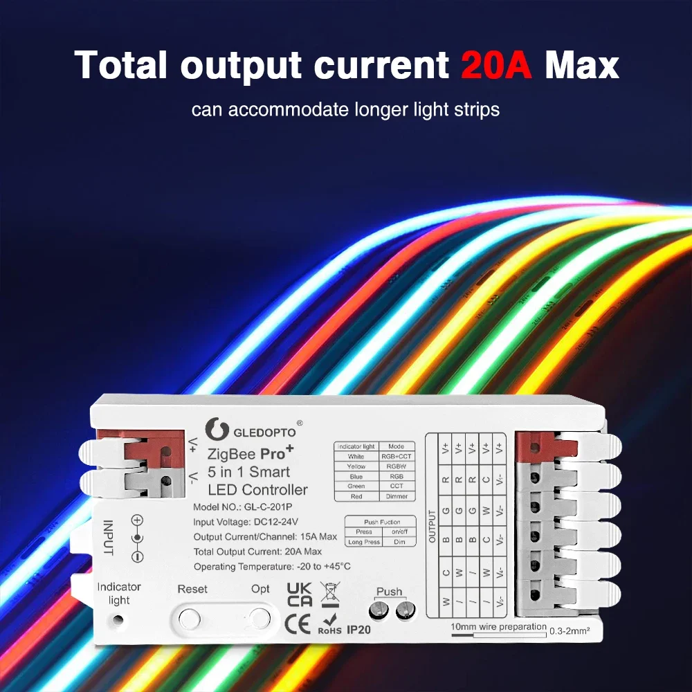 Фото GLEDOPTO ZigBee 3,0 Pro + светодиодный контроллер 5 в 1 RGB CCT RGBW RGBCCT Strip светильник Dimer Alexa Homey Tuya Smart APP Голосовое управление №3