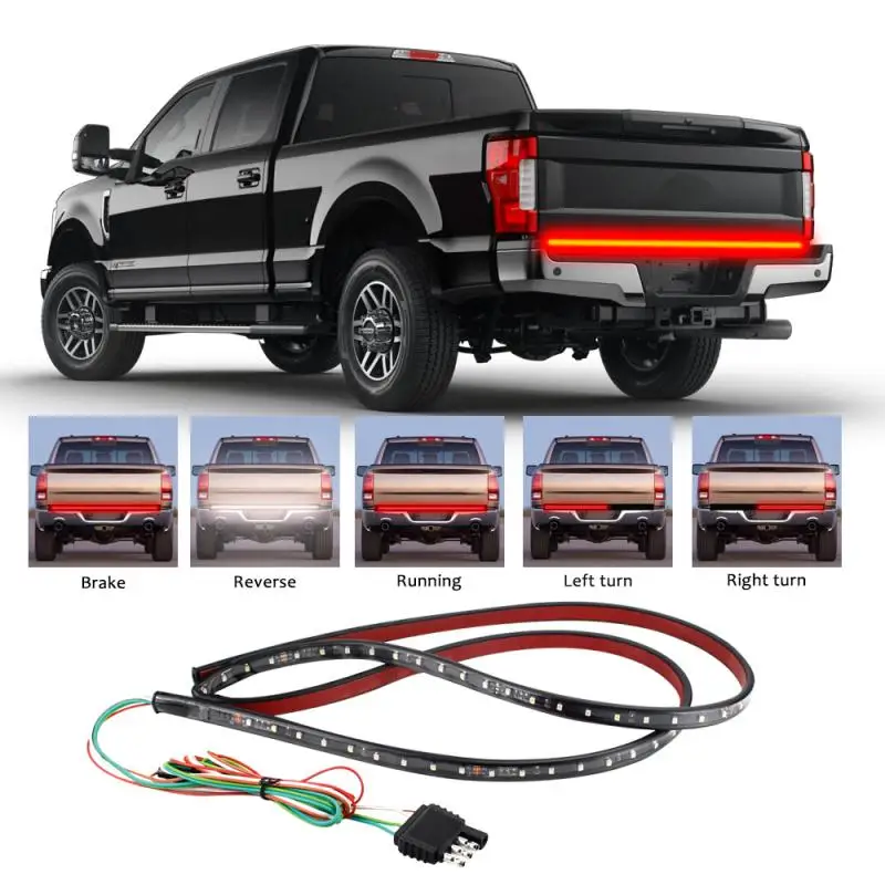

150CM Strip Light 3528 LED 60 Inch Truck LED Tailgate Strip Light 12V Pickup Truck Steering Reversing Car Two-Color Light Strip