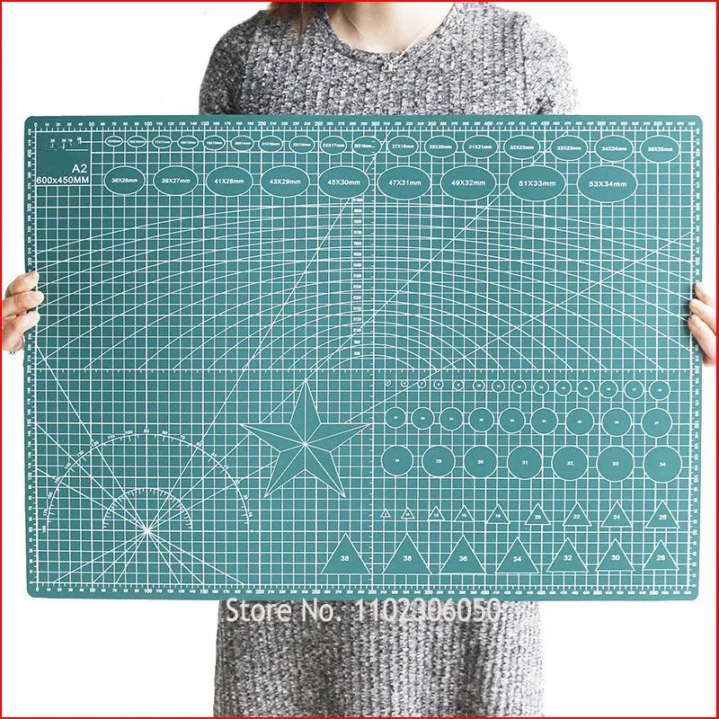 

Двухскладной самовосстанавливающийся прочный пластиковый нескользящий Профессиональный складной коврик для резки A2 60x45 см