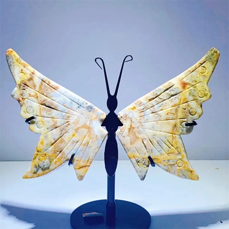 

Натуральный сумасшедший Агат Крыло дракона резьба ручная полировка Рейки Исцеление подарок комната офис украшение 1 пара