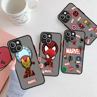 marvel spiderman iron man captain groot matte case for apple iphone 13 pro 11 12 7 xr x xs max 8 6 6s plus se 2022 phone cover