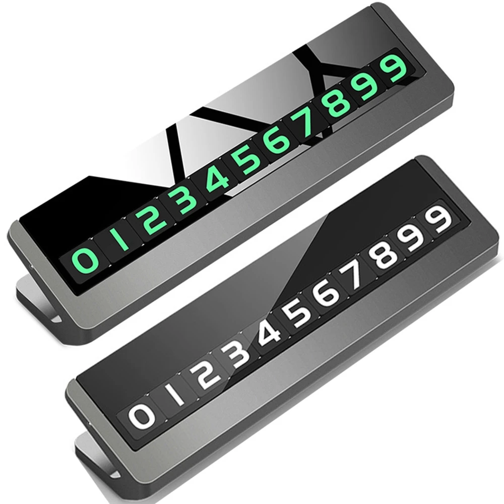 

Car Temporary Parking Card Phone Holder Rotatable Car Phone Number Car Styling Luminous Telephone Number Plate Car Accessories