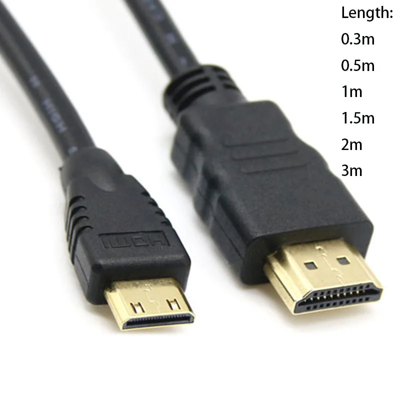 

Mini HDMI to HDMI-compatible Cable 1080p 3D 1m 1.5m 2m 3m 5m High Speed Adapter for Camera Monitor Projector Notebook TV