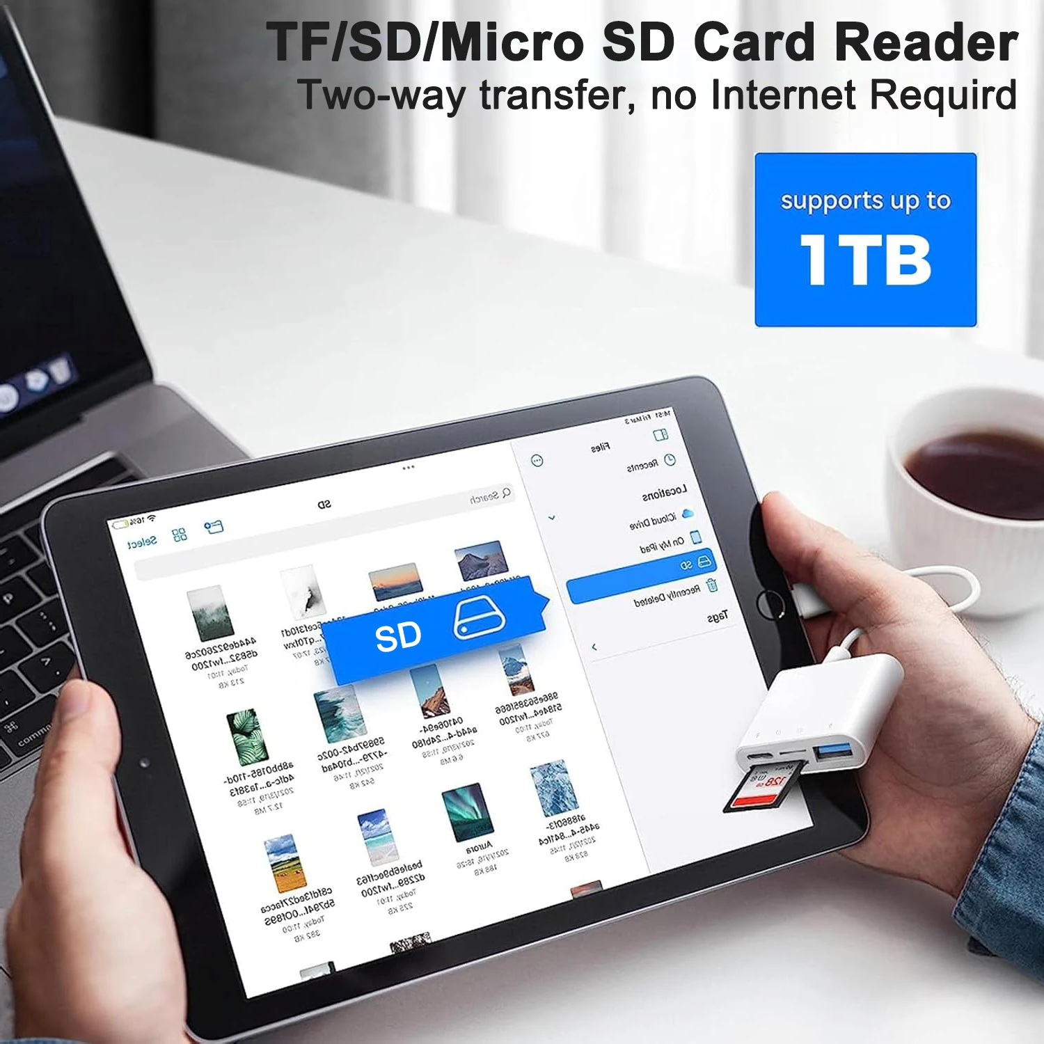 Устройство чтения карт USB OTG 4 в 1 совместимое с SD/TF-картой память камеры для iPhone