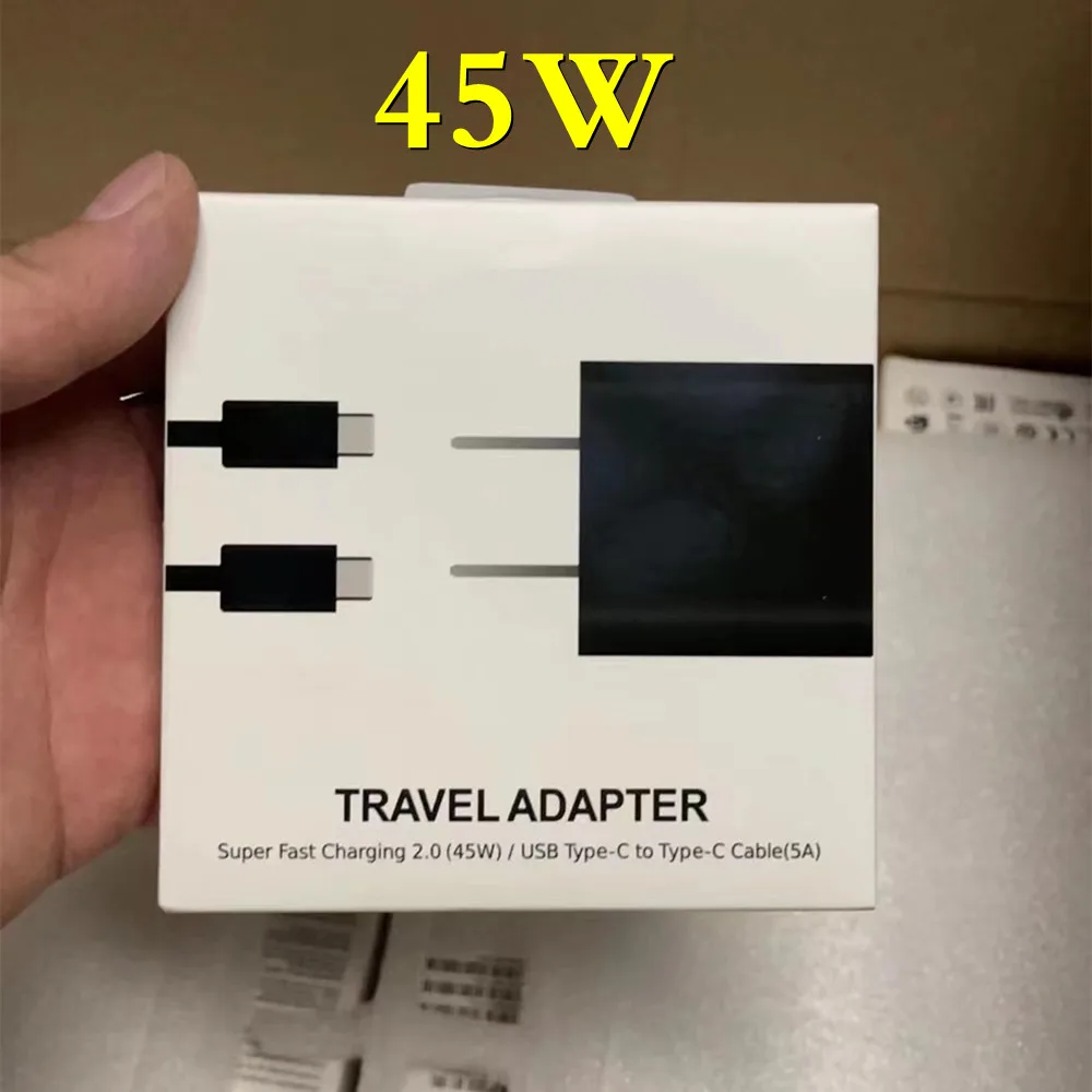 

5pcs/Lot Original 45W Super Fast Charger EP-TA845 Type C to Type-C Cable For S20 Note10 Note20 USB-C Cable + Adapter 2 in 1 Set