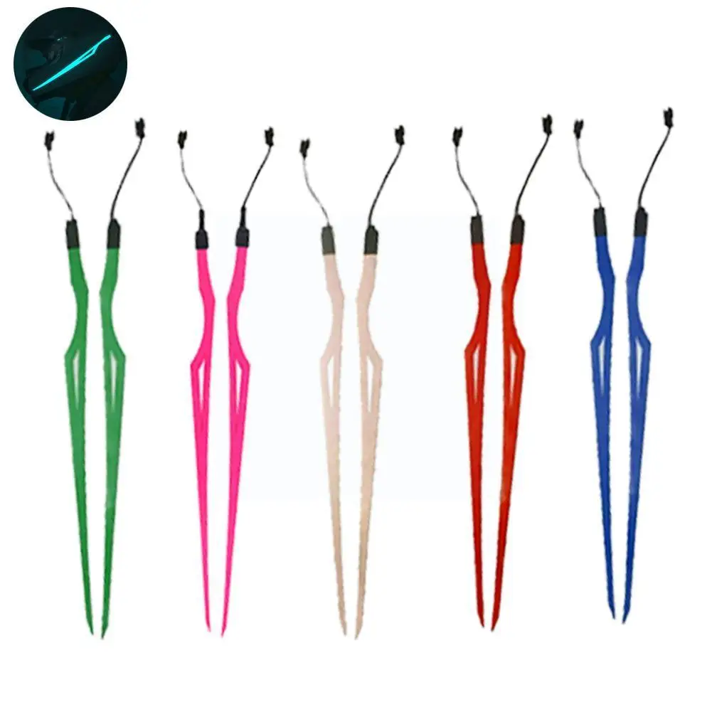 

4 In 1 Motorcycle Helmet Light Bar PVC Material LED Accessories Waterproof Signal Cold Riding Warning Sticker Lamp Strip Li P7X8