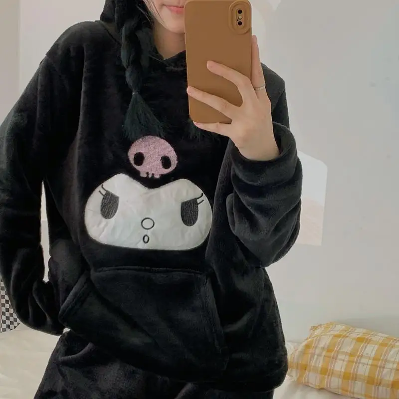 

Женский набор Sanrio Kuromi Mymelody Cinnamoroll, Милая зимняя домашняя одежда в стиле аниме, рождественский подарок для девочек