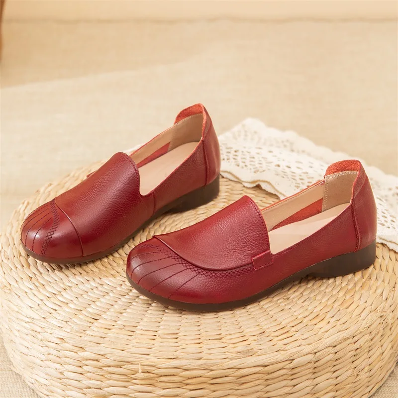 

Women's shoes Comfortable leather single shoes Oxford soft soled women's shoes Non slip slip-on fashionable women's shoes