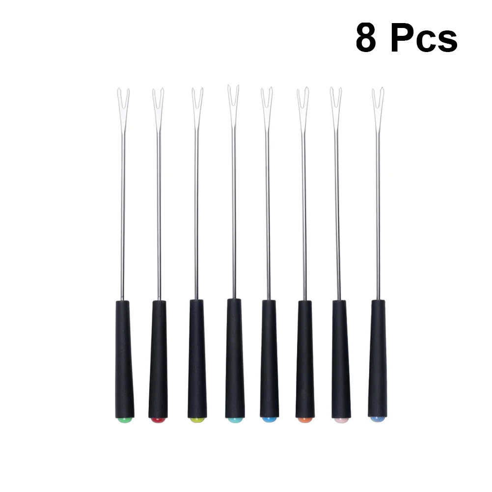 

8 PCS Chocolate Dipping Fork Meat Forks Candy Set Fondue Skewers Cheese Fondue Forks Raclette Metal Dessert Forks Banquet Forks