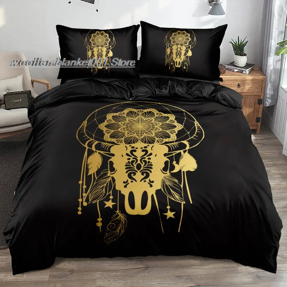 

3D Custom Desgin Bohemian Bedding Sets Duvet Cover Set Comforter Covers Pillow Shames King Queen Full Twin Size Black Bedclothes