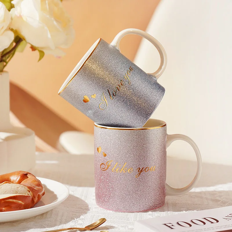 

Pearlescent Mug Creative Nordic High Beauty Cup Lovers Hand Gift Coffee Cup Nordic Household Ceramic Cup Mugs Coffee Cups