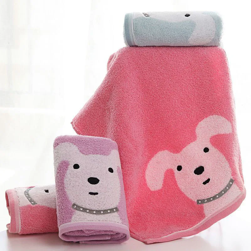 2024 2 шт. Miniso мультяшное полотенце с вышивкой для собаки милая пара хлопковое