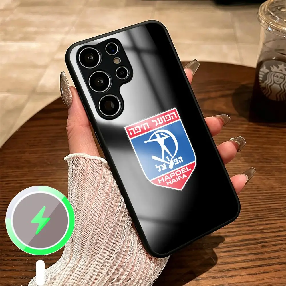 Фото Чехол для телефона с модным дизайном Hapoel Haifa FC для Samsung S26 S25 S24 S23 S22 S21 Plus Ultra Fold A, стеклянный магнитный чехол. №4