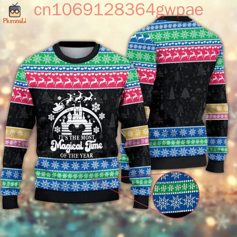 Disney Mickey Ugly Christmas Sweater Land Merry Xmas Мужской свитер Микки Минни Дональд Дак Праздничный