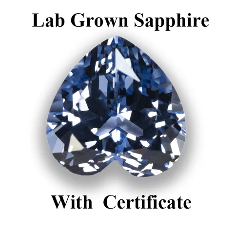 Лабораторный сапфир сердце форма кобальтово-голубой 1-10 карат с сертификатом AGL
