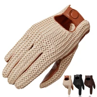 autumn winter mens wool knitted goatskin touch screen gloves locomotive mitten car driving genuine leather motorcycle gloves