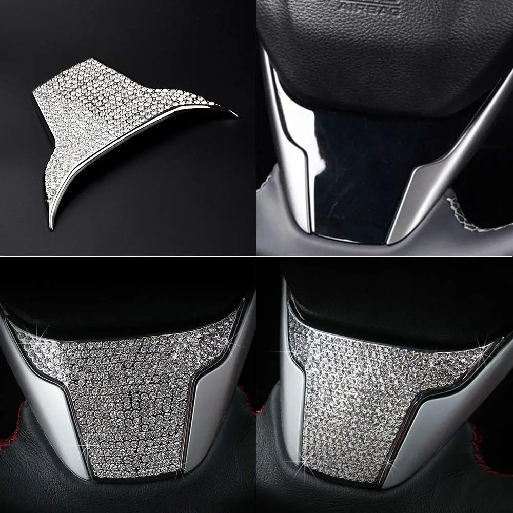 For Honda Civic Bling Interior Accessories Steering Wheel Decor Trim Auto Interior Metal Decal Stickers Generation 2016-2021