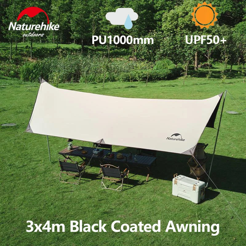 

Naturehike Black Coated Canopy Sunshade Sun Protection Shade Cloth Awning Outdoor Tarpaulin Camping Tarp Shelter Waterproof 12㎡