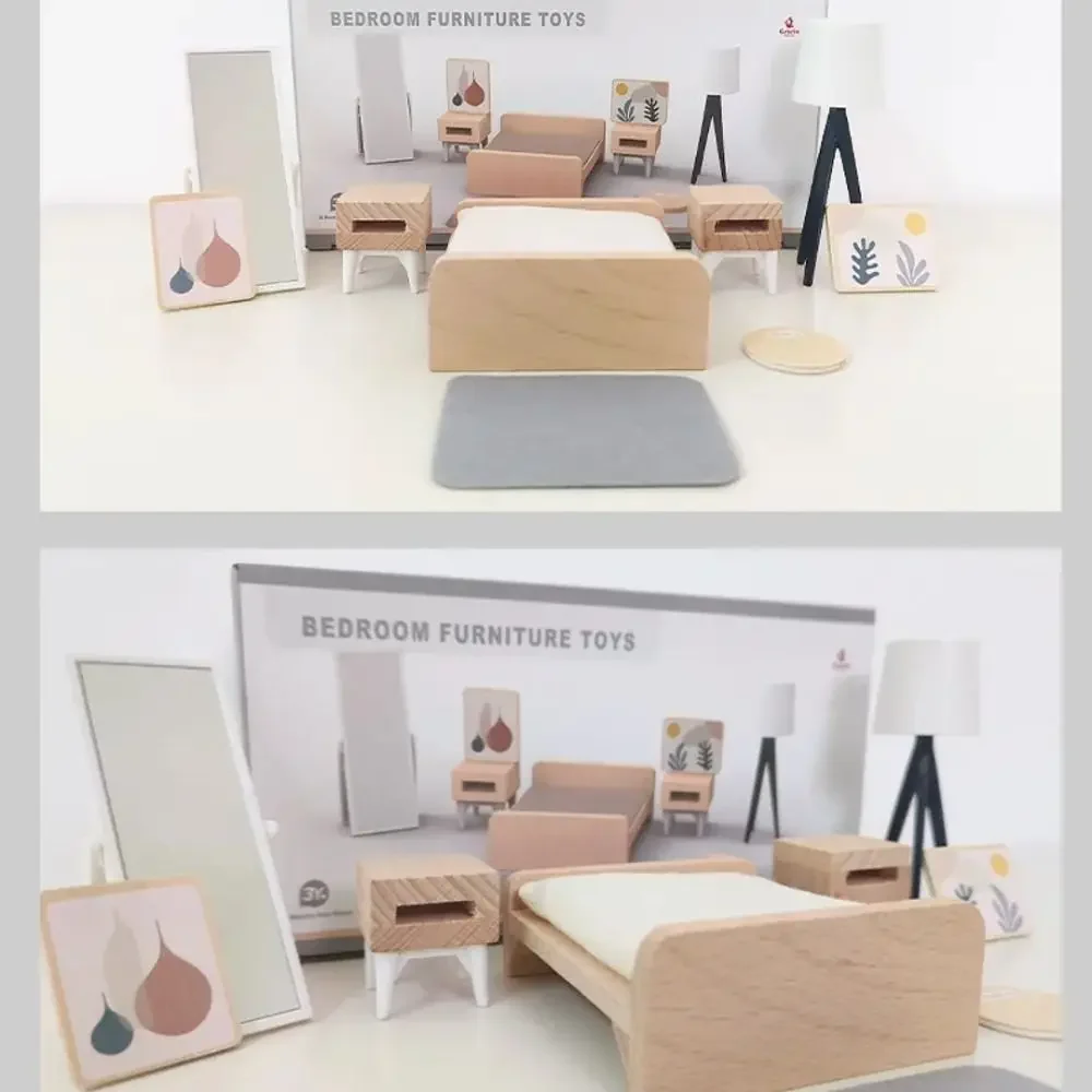 Мебель для кукольного домика Миниатюрная игрушка деревянный кукольный домик