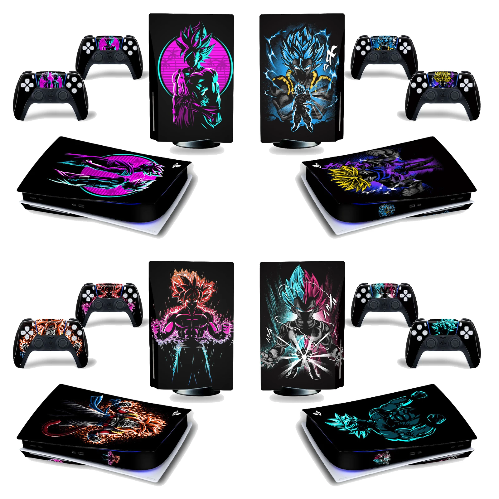 

Anime Goku Vegeta PS5 Disc Edition Skin Sticker Decal for PlayStation 5 Console and 2 Controllers PS5 Disc Skin Sticker Vinyl