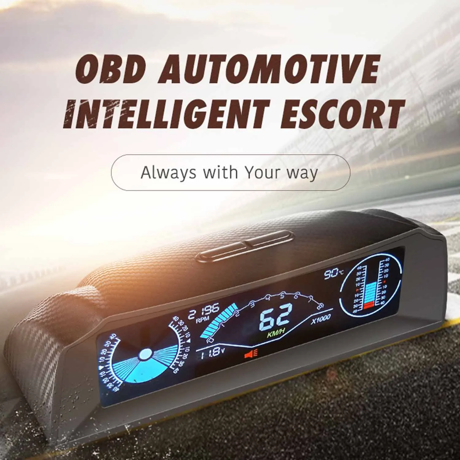 1 шт. автомобильный OBD2 многофункциональный датчик HUD головной-цифровой спидометр