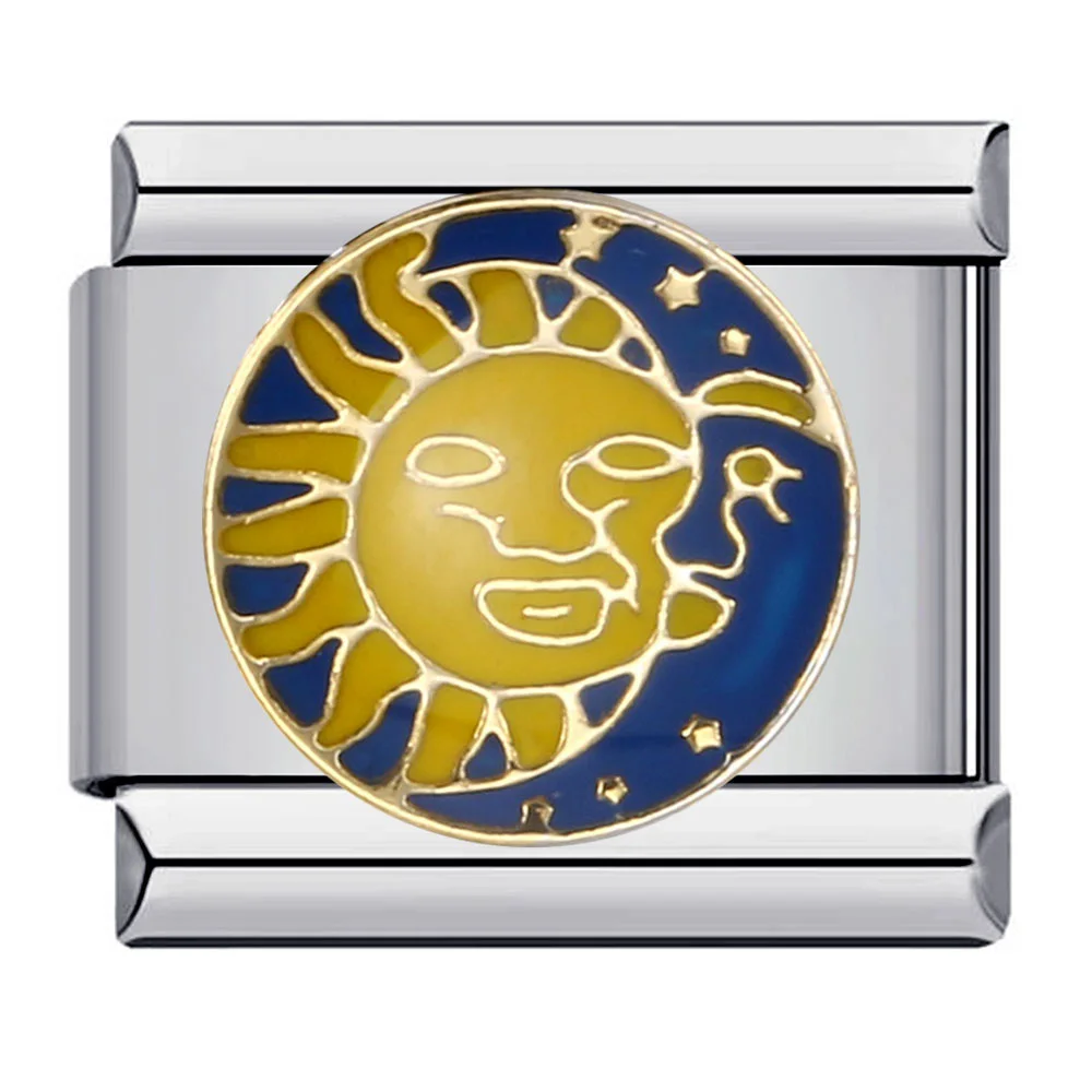 Semkeiyee Дизайнер Солнце Луна Звезда Глаз Очарование Синий Желтый Зеленый Fit 9 мм