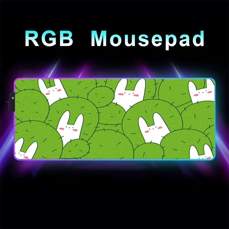 

Rgb коврик для мыши, аксессуары для скоростных игр в виде кролика, Настольный коврик для мыши, игровая клавиатура для ПК, игровые коврики, размер Xxl, большой компьютер