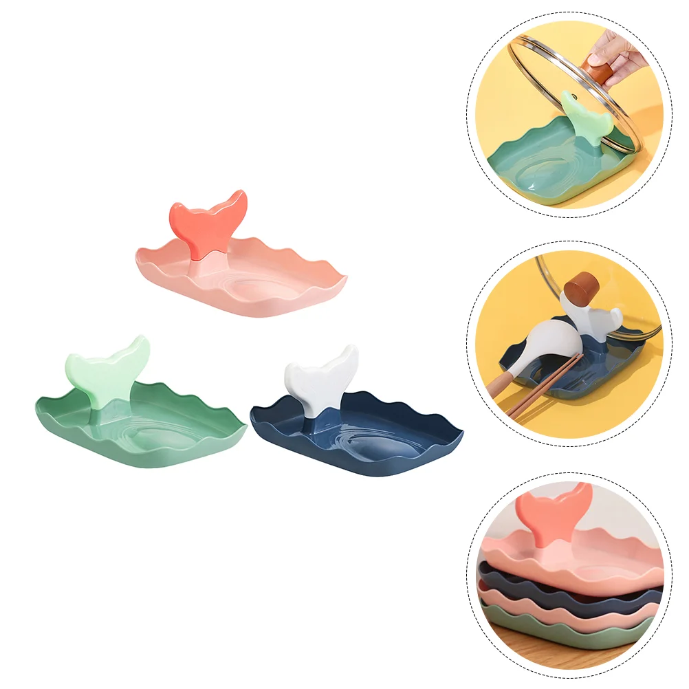 

3Pcs Pot Lid Stands Ladle Holders Pot Cover Racks Spatula Racks (Assorted Color)