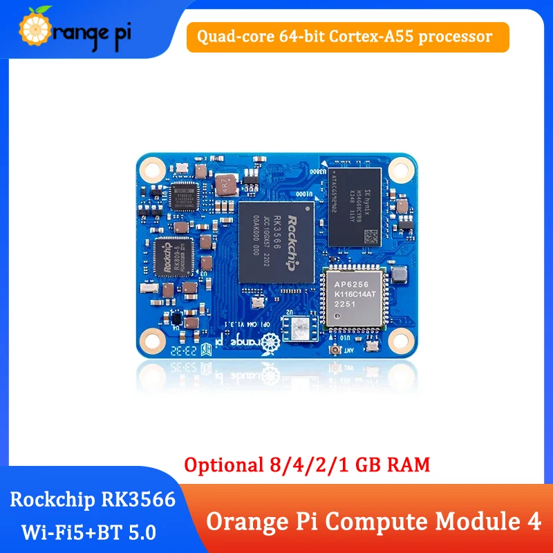 Компьютер Orange Pi CM4 8/4/2/1 ГБ ОЗУ 64 32 8 EMMC WiFi5 + BT5.0 BLE Rockchip RK3566
