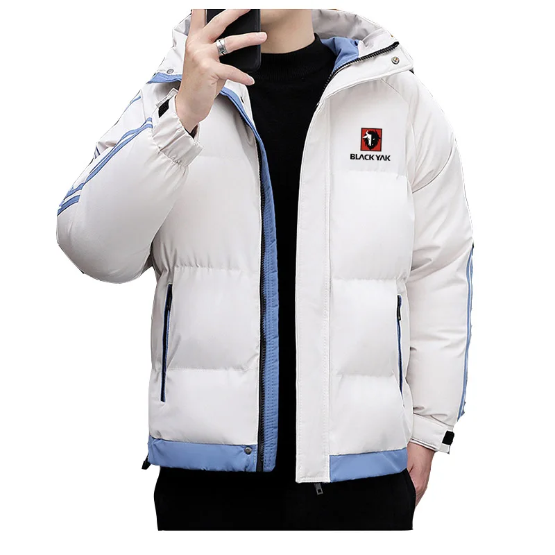 BLACKYAK Men Jacket Parka Print Men Winter Oversize Windbreaker Streetwear Harajuku Padded Jacket Coat Warm Outwear Hipster
