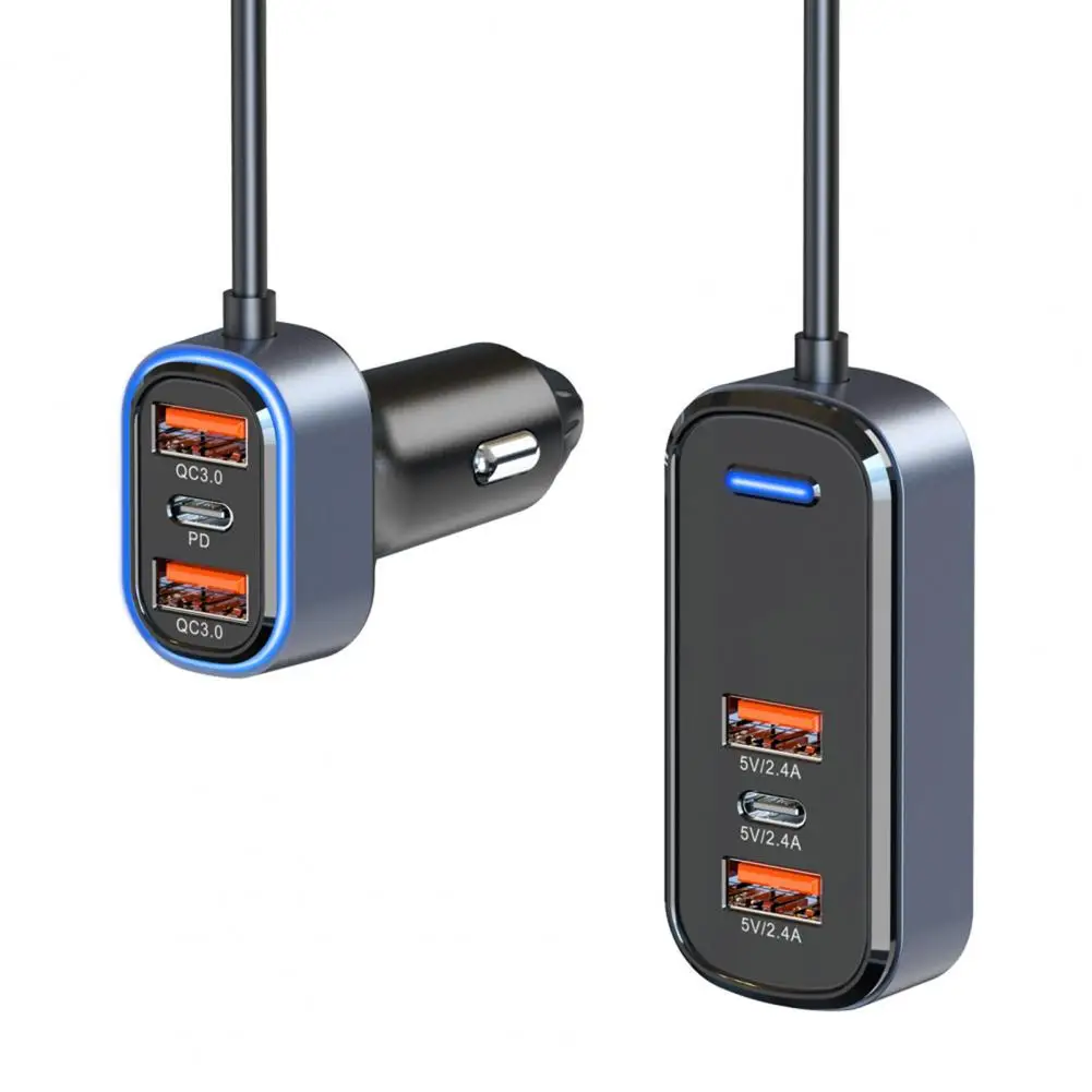 

Автомобильное зарядное устройство 6 в 1, портативное высокомощное мини-зарядное устройство для телефона, стабильный выход PD/QC3.0, быстрая зар...