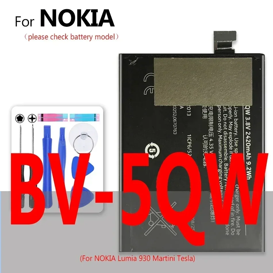 Аккумулятор BV-T5E/5XW/T5A/5QW BL-5C/4C/5H/5T/4YW BP-4GWA/5Z/3L/5T/4GW для Nokia Lumia 930 925 730 700 630 625 1020 950 1112 1202
