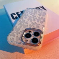 leopard print clear phone case for iphone se3 2022 se2 11 12 13 pro max x xs xr 7 8 plus soft flower shockproof armor back cover