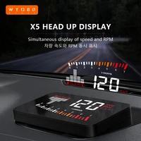 wyobd x5 obd2 hud auto speeding alarm head up display digital speedometer smart car speed rpm voltage mileage projector