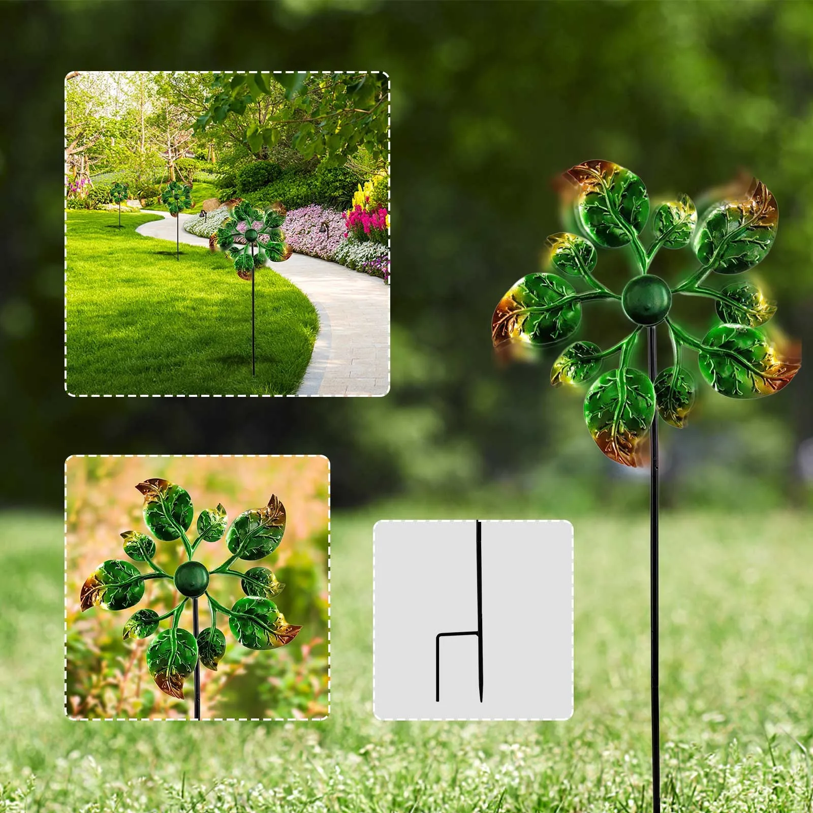 

360 Degrees Metal Swivel Classical Wind For Patio Lawn Outdoor Yard Lawn Garden
