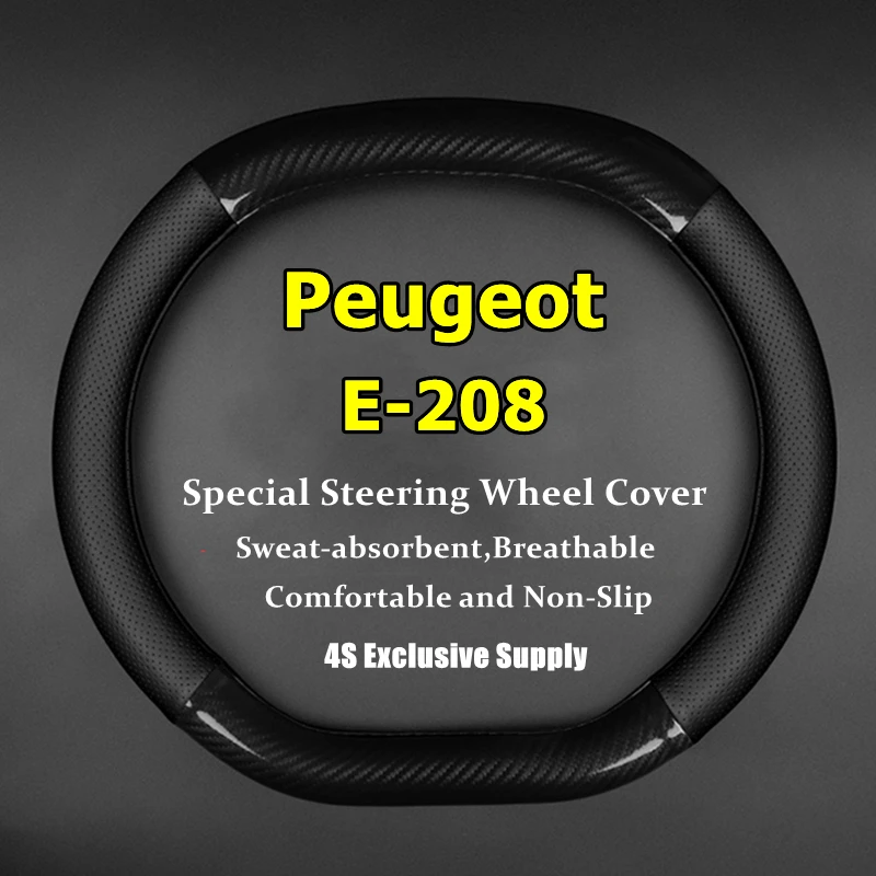 

Leather Carbon Fiber For Peugeot E 208 E208 Steering Wheel Cover Fit 400KM 2023 Allure GT 2020