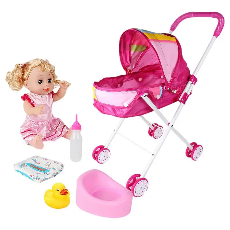 

Baby Doll Stroller Set Doll Nursery Playset Include Doll Pack Play Fun Play Doll Stroller Combo Set For Babies Infants Toddlers