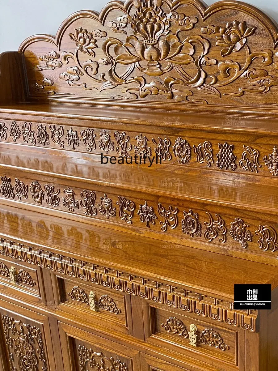 Тибетский буддийский буддистский шкаф для одежды трехслойный алтарь из массива