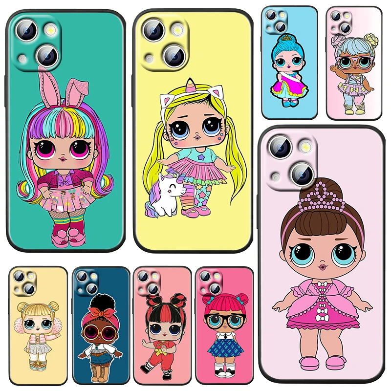 

Hot Cute LOL Suprise For Apple iPhone 13 12 Pro Max Mini 11 Pro XS Max X XR 8 7 6 Plus SE 5S Soft Black Phone Case Fundas Coque