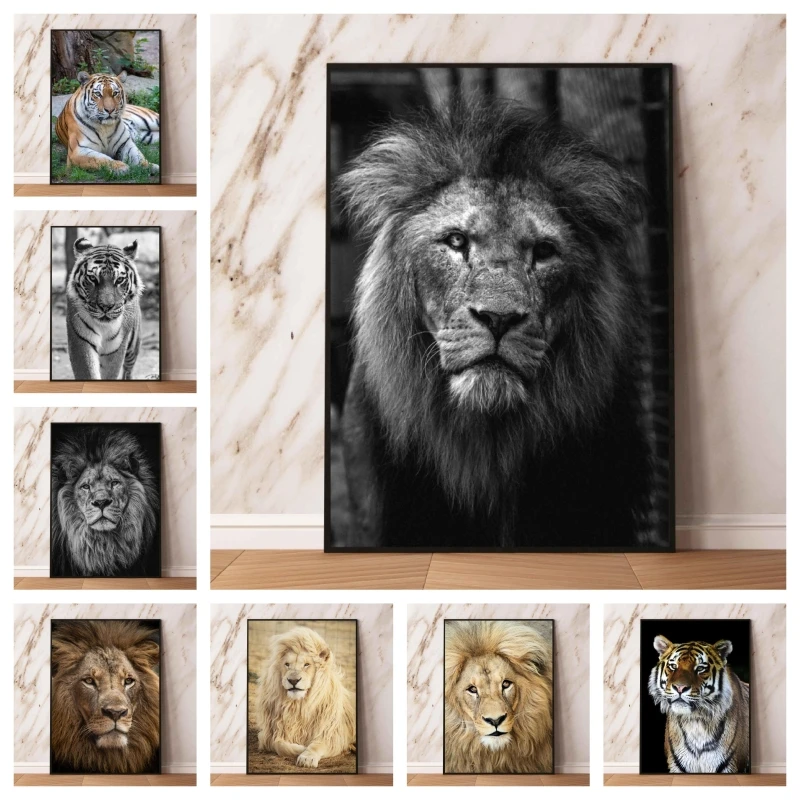 

Print On Canvas Lion Animal lying Poster Toys Modular Prints Comics Pictures Children's Bedroom Decor Decor Gifts Classic