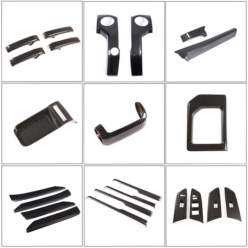 

ABS Carbon Fiber For Toyota Tundra 2014-2021 Interior Modification Center Control Trim Strip Frame Cover Sticker Car Accessories