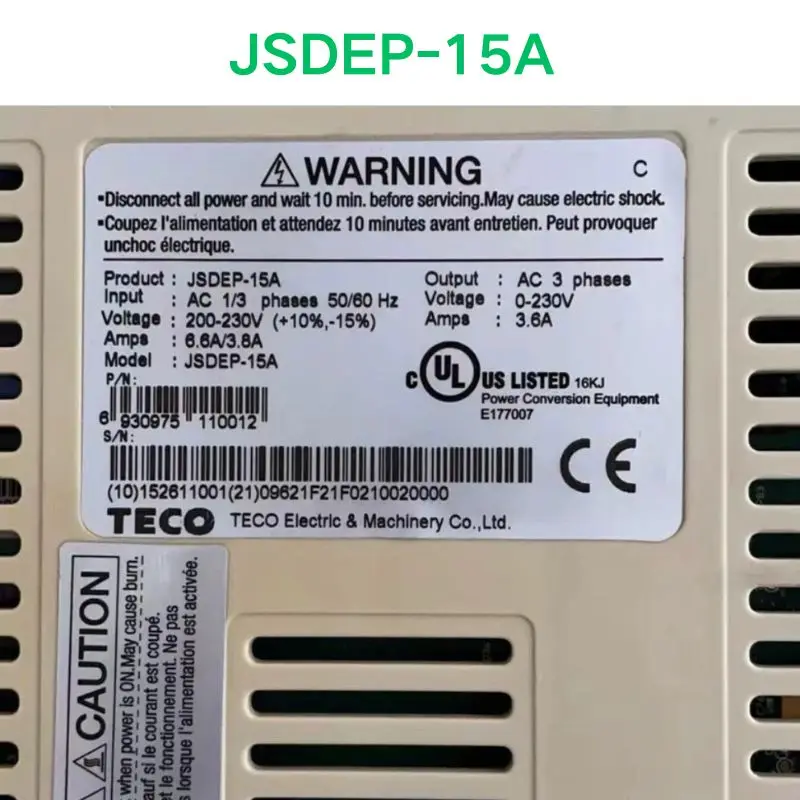 Подержанный тест ОК Сервопривод JSDEP-15A